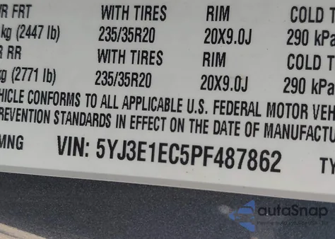 2023 Tesla Model 3 Performance Dual Motor All-Wheel Drive z USA, uszkodzony, nr VIN 5YJ3E1EC5PF487862
